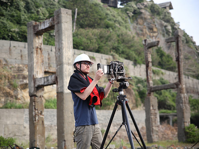 Andrew Meredith Photographing Hashima Island
